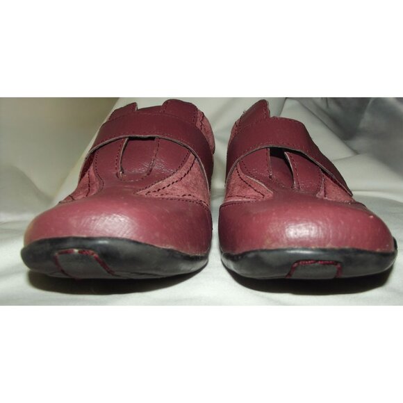 Dr Scholls Shoes Womens 7M Burgundy Leather Suede Air-Pillow Insoles Hook-n-loop - Picture 5 of 10